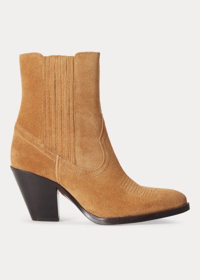 Cowboy Boots Polo Ralph Lauren Mujer Marrom - Lowrey Suede - NDOVL6927